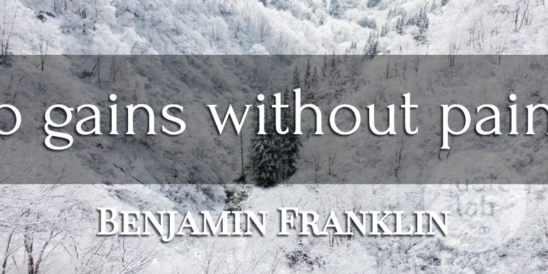 Benjamin Franklin Quote About Pain, Gains, Conservative: No Gains Without Pains...