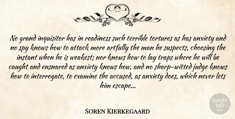 Soren Kierkegaard Quote About Men, Judging, Anxiety: No Grand Inquisitor Has In...