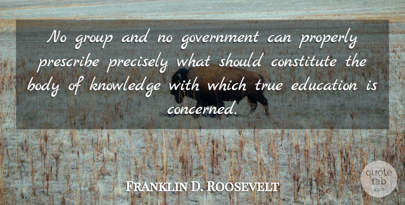Franklin D. Roosevelt Quote About Government, Body, Groups: No Group And No Government...