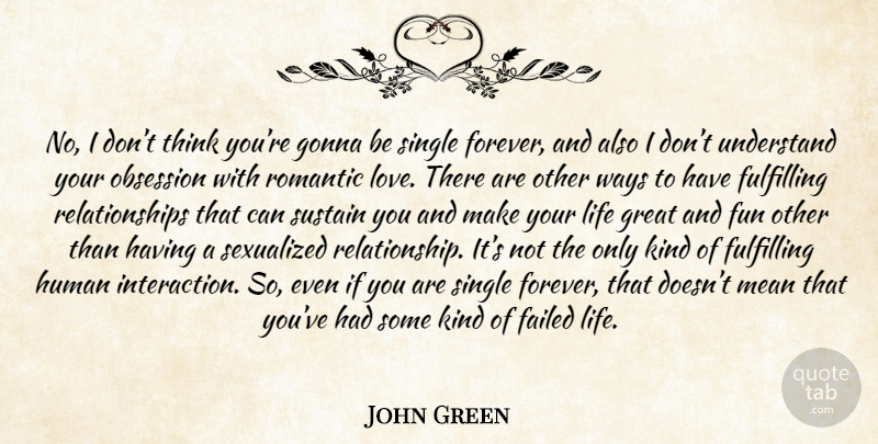 John Green Quote About Fun, Mean, Thinking: No I Dont Think Youre...