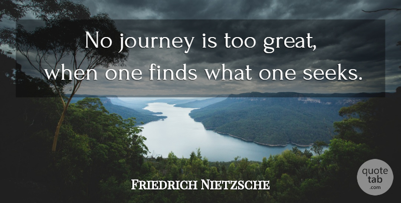 Friedrich Nietzsche Quote About Motivational, Journey, Coming To America: No Journey Is Too Great...