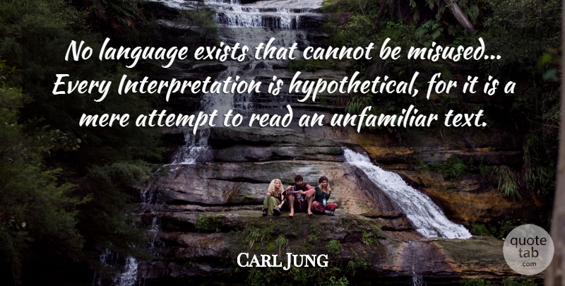 Carl Jung Quote About Language, Interpretation, Hypothetical: No Language Exists That Cannot...