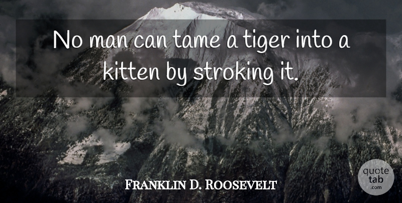 Franklin D. Roosevelt Quote About Men, Kitten, Pearl Harbor Day: No Man Can Tame A...