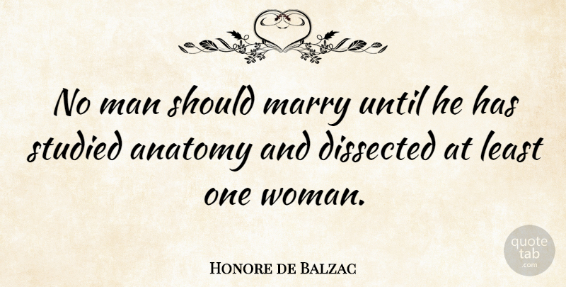 Honore de Balzac Quote About Funny, Marriage, Witty: No Man Should Marry Until...