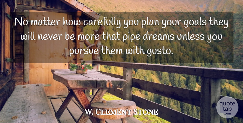 W. Clement Stone Quote About Carefully, Dreams, Goals, Leadership, Matter: No Matter How Carefully You...
