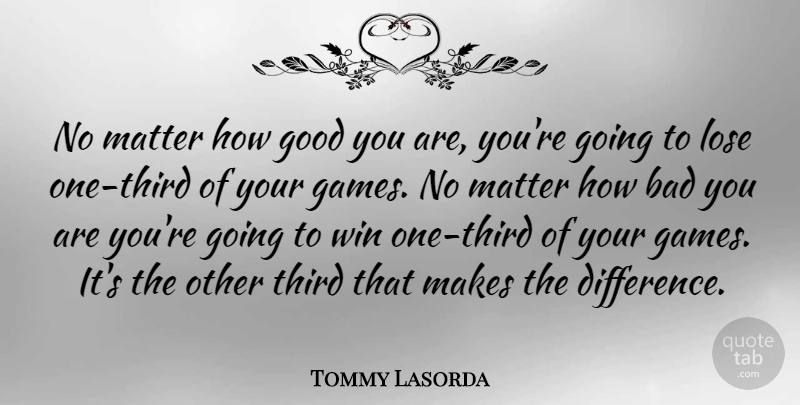 Tommy Lasorda Quote About Baseball, Winning, Mlb: No Matter How Good You...