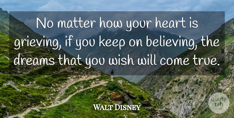 Walt Disney Quote About Dream, Cheer Up, Believe: No Matter How Your Heart...