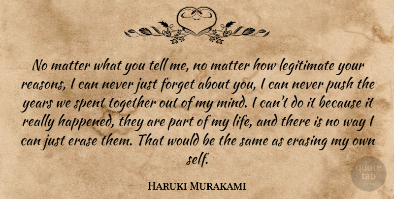 Haruki Murakami Quote About Self, Years, Mind: No Matter What You Tell...
