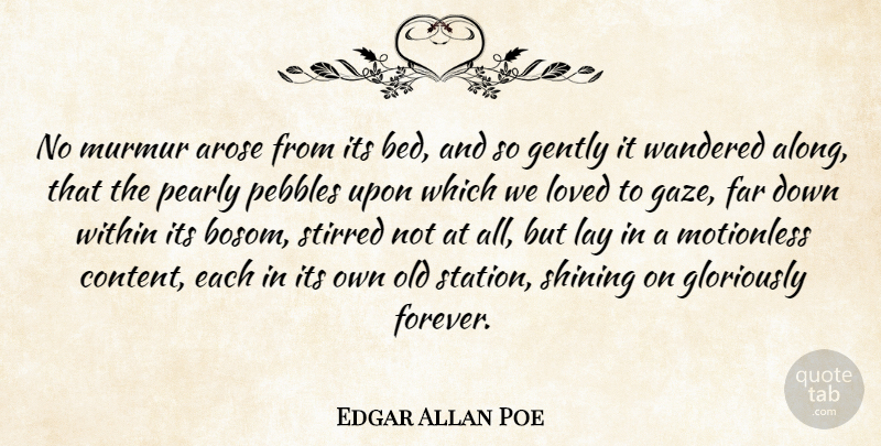 Edgar Allan Poe Quote About Forever, Shining, Pebbles: No Murmur Arose From Its...