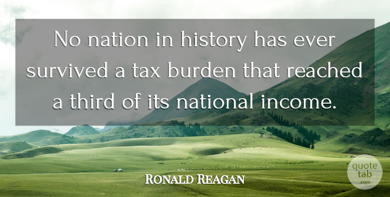Ronald Reagan Quote About Income, Burden, Taxes: No Nation In History Has...