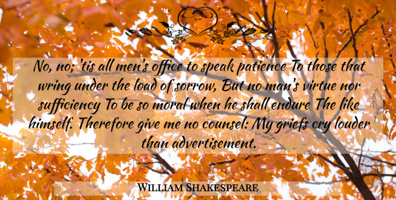 William Shakespeare Quote About Grief, Men, Giving: No No Tis All Mens...