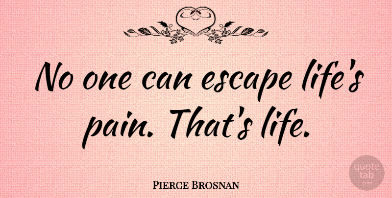Pierce Brosnan Quote About Life: No One Can Escape Lifes...