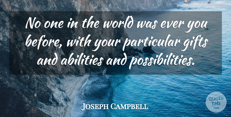 Joseph Campbell Quote About Yoga, Free Your Mind, World: No One In The World...