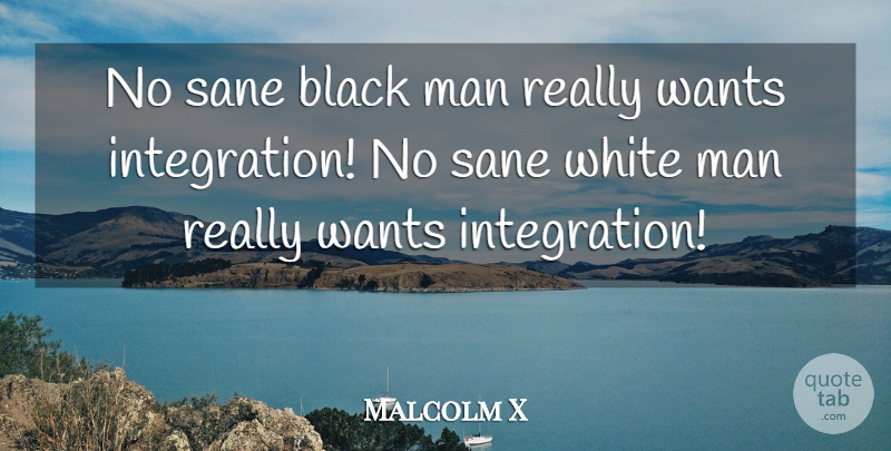 Malcolm X Quote About Men, White, Black: No Sane Black Man Really...