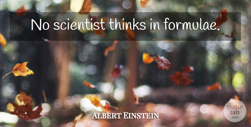 Albert Einstein Quote About Science, Thinking, Scientist: No Scientist Thinks In Formulae...