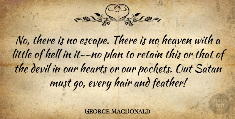 George MacDonald Quote About Heart, Hair, Heaven: No There Is No Escape...