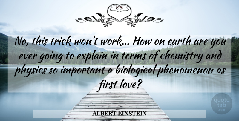 Albert Einstein Quote About Love, Important, I Love You: No This Trick Wont Work...