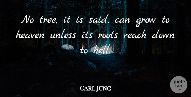 Carl Jung Quote About Roots, Tree, Heaven: No Tree It Is Said...