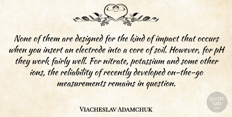 Viacheslav Adamchuk Quote About Core, Designed, Developed, Fairly, Impact: None Of Them Are Designed...