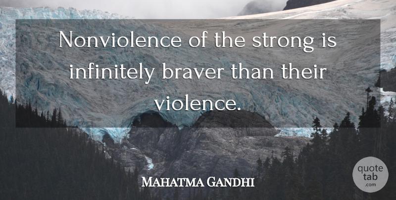 Mahatma Gandhi Quote About Strong, Violence, Nonviolence: Nonviolence Of The Strong Is...