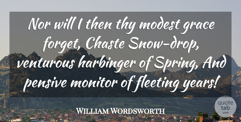 William Wordsworth Quote About Spring, Years, Snow: Nor Will I Then Thy...