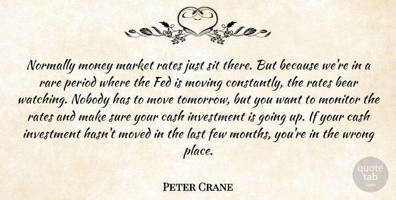 Peter Crane Quote About Bear, Cash, Fed, Few, Investment: Normally Money Market Rates Just...
