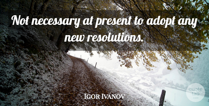 Igor Ivanov Quote About Adopt, Necessary, Present: Not Necessary At Present To...