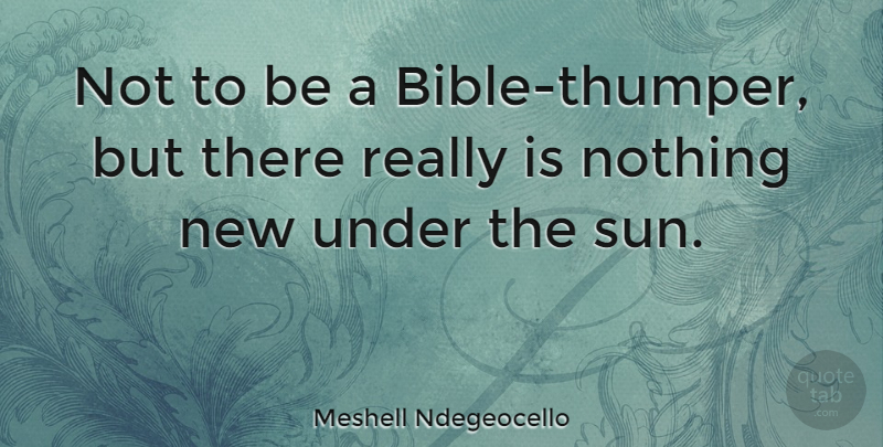 Meshell Ndegeocello Quote About Sun, Nothing New, Nothing New Under The Sun: Not To Be A Bible...