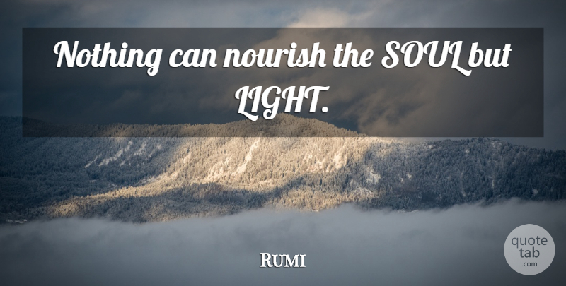 Rumi Quote About Light, Soul: Nothing Can Nourish The Soul...
