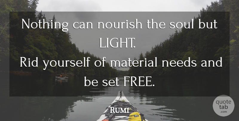Rumi Quote About Light, Soul, Needs: Nothing Can Nourish The Soul...