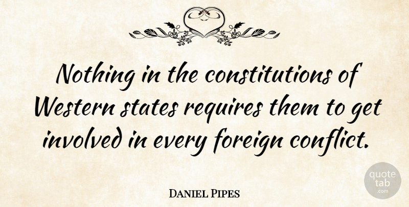Daniel Pipes Quote About Constitution, Conflict, States: Nothing In The Constitutions Of...
