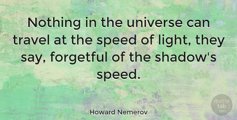 Howard Nemerov Quote About Travel, Science, Journey: Nothing In The Universe Can...