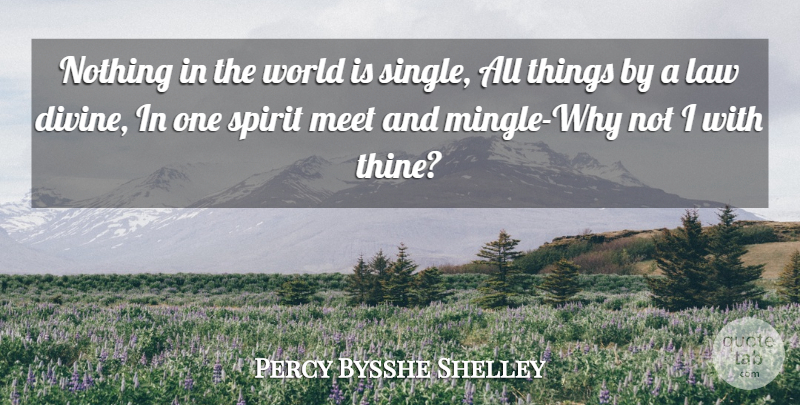Percy Bysshe Shelley Quote About Law, Why Not, World: Nothing In The World Is...