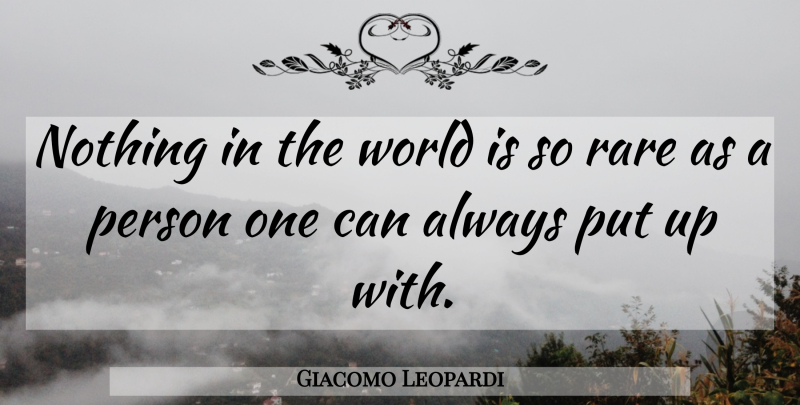 Giacomo Leopardi Quote About World, Persons: Nothing In The World Is...