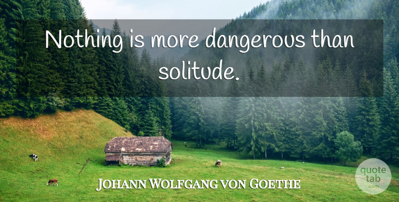 Johann Wolfgang von Goethe Quote About Solitude, Dangerous: Nothing Is More Dangerous Than...