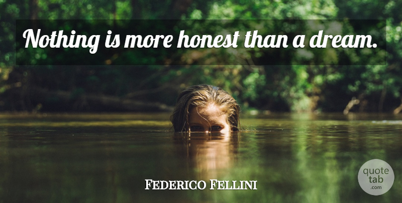 Federico Fellini Quote About Dream, Honest: Nothing Is More Honest Than...