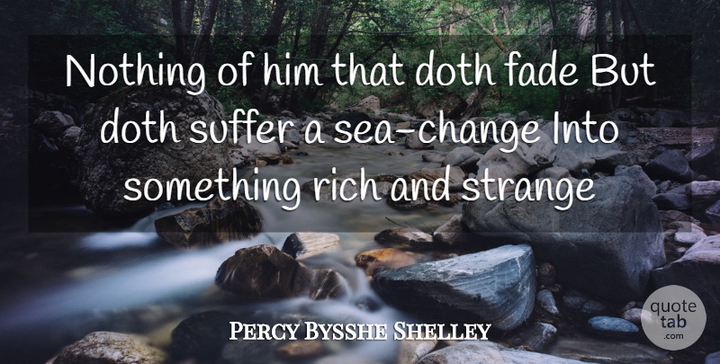 Percy Bysshe Shelley Quote About Tombstone, Sea, Nymphs: Nothing Of Him That Doth...