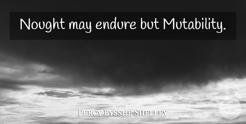 Percy Bysshe Shelley Quote About Change, May, Endure: Nought May Endure But Mutability...