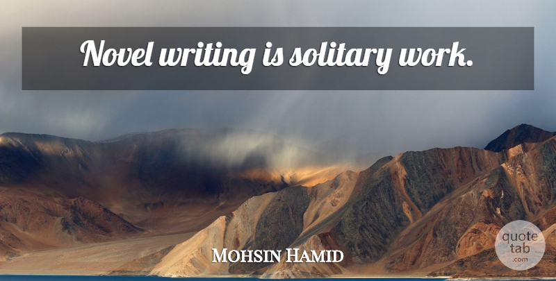 Mohsin Hamid Quote About Writing, Novel, Solitary: Novel Writing Is Solitary Work...