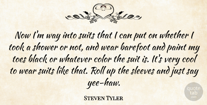 Steven Tyler Quote About Color, Black, Way: Now Im Way Into Suits...