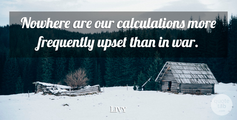Livy Quote About War, Upset, Irrationality: Nowhere Are Our Calculations More...