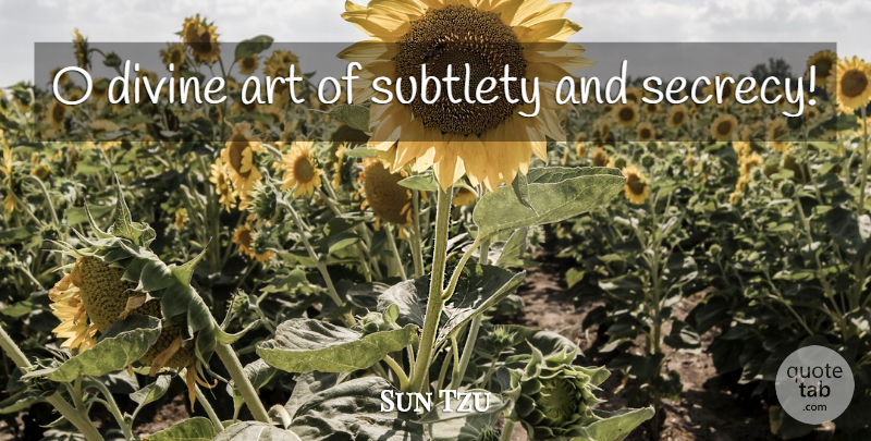 Sun Tzu Quote About Art, War, Divine: O Divine Art Of Subtlety...
