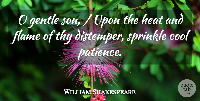 William Shakespeare Quote About Patience, Son, Flames: O Gentle Son Upon The...