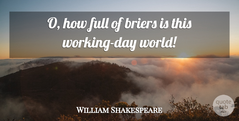 William Shakespeare Quote About World, You Like It: O How Full Of Briers...