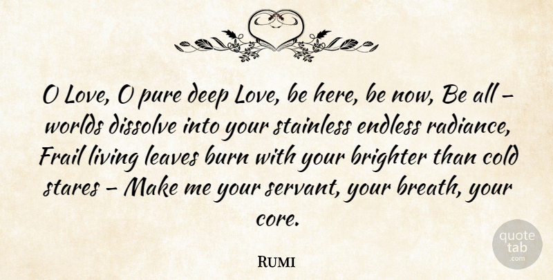 Rumi Quote About Love Is, Deep Love, Radiance: O Love O Pure Deep...
