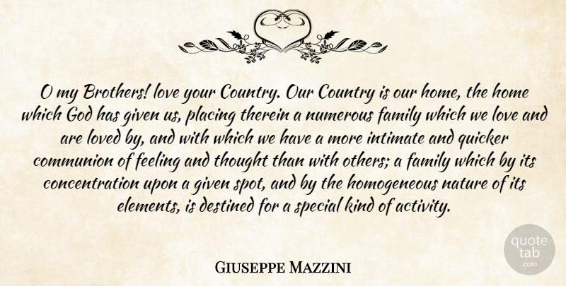 Giuseppe Mazzini Quote About Country, Brother, Love You: O My Brothers Love Your...