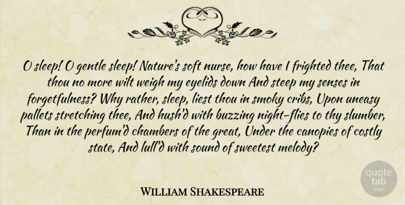 William Shakespeare Quote About Nature, Sleep, Night: O Sleep O Gentle Sleep...