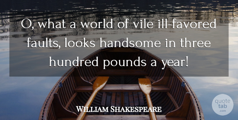 William Shakespeare Quote About Years, Three, Looks: O What A World Of...