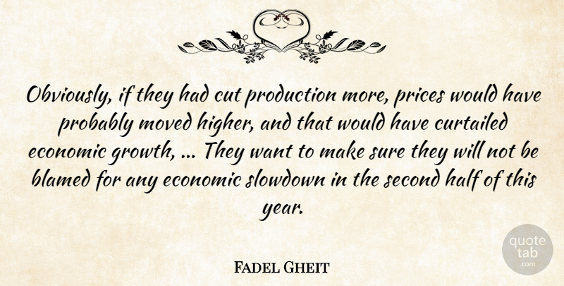Fadel Gheit Quote About Blamed, Cut, Economic, Half, Moved: Obviously If They Had Cut...