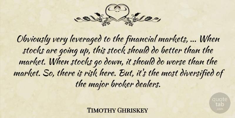 Timothy Ghriskey Quote About Financial, Major, Obviously, Risk, Stocks: Obviously Very Leveraged To The...